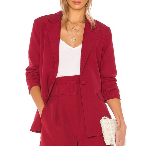 Song of Style Savannah Blazer Oversized Red Berry Size XS - Picture 2 of 6